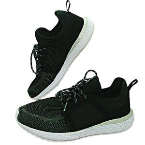 Avia Womens Knit Low Top Athletic Sock Sneaker Shoes Lace Up Memory Foam 9.5 Blk